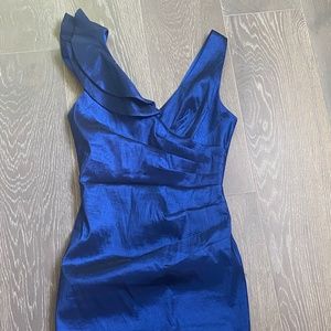 Royal Blue Shiny Holiday Party Dress